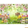 thumbnail image 1 of Gre Spring Easter Day Photography Backdrops Props Hare Rabbits Colorful Eggs Wood Photo Studio Background VV-16, 1 of 5