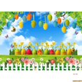 thumbnail image 1 of Gre Spring Easter Day Photography Backdrops Props Hare Rabbits Colorful Eggs Wood Photo Studio Background VV-16, 1 of 5