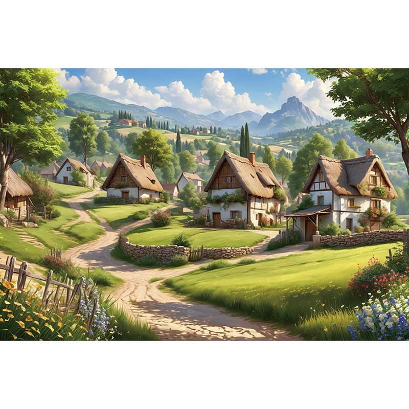 Gre Spring Village Tree s River Photography Backgrounds Natural Rural ...