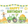 thumbnail image 1 of Gre Tractor Truck Birthday Party Backdrop Boy Girl Happy 1st Birthday Baby Shower Gre Farm Photography Background Banner, 1 of 5