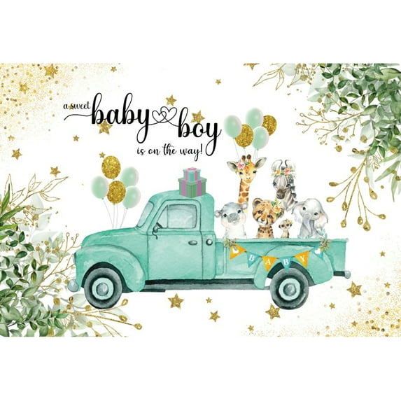 Gre Tractor Truck Birthday Party Backdrop Boy Girl Happy 1st Birthday Baby Shower Gre Farm Photography Background Banner