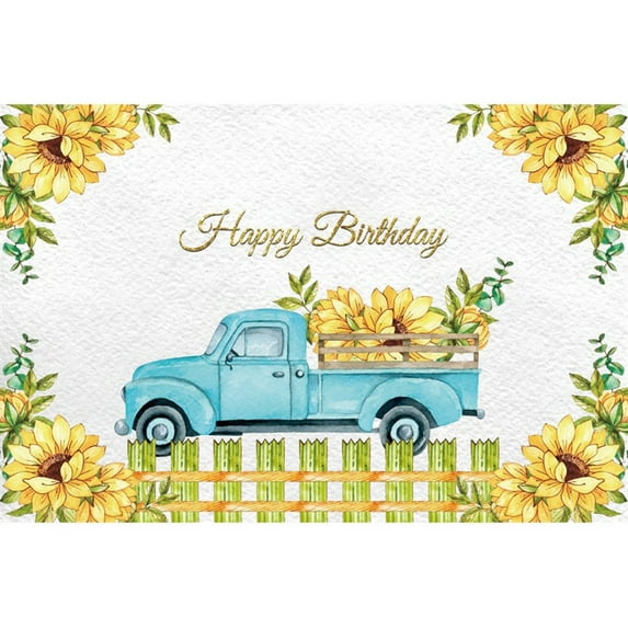 Gre Tractor Truck Birthday Party Backdrop Boy Girl Happy 1st Birthday Baby Shower Gre Farm Photography Background Banner