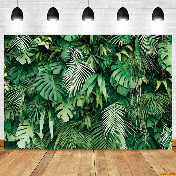 Gre Tropical leaves Backdrop Forest Plants Grass Safari Baby Shower Birthday Party Wedding Sce Photography Background r