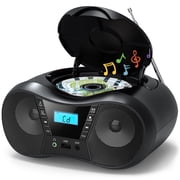 Greadio Portable CD Player Boombox with Bluetooth 5.1, FM Radio,Stereo Sound ,USB/AUX Input,AC/Battery Powered,CD/CD-R/CD-RW Compatible,3.5mm Headphone Jack,Sleep Timer for Home,Seniors,Kids