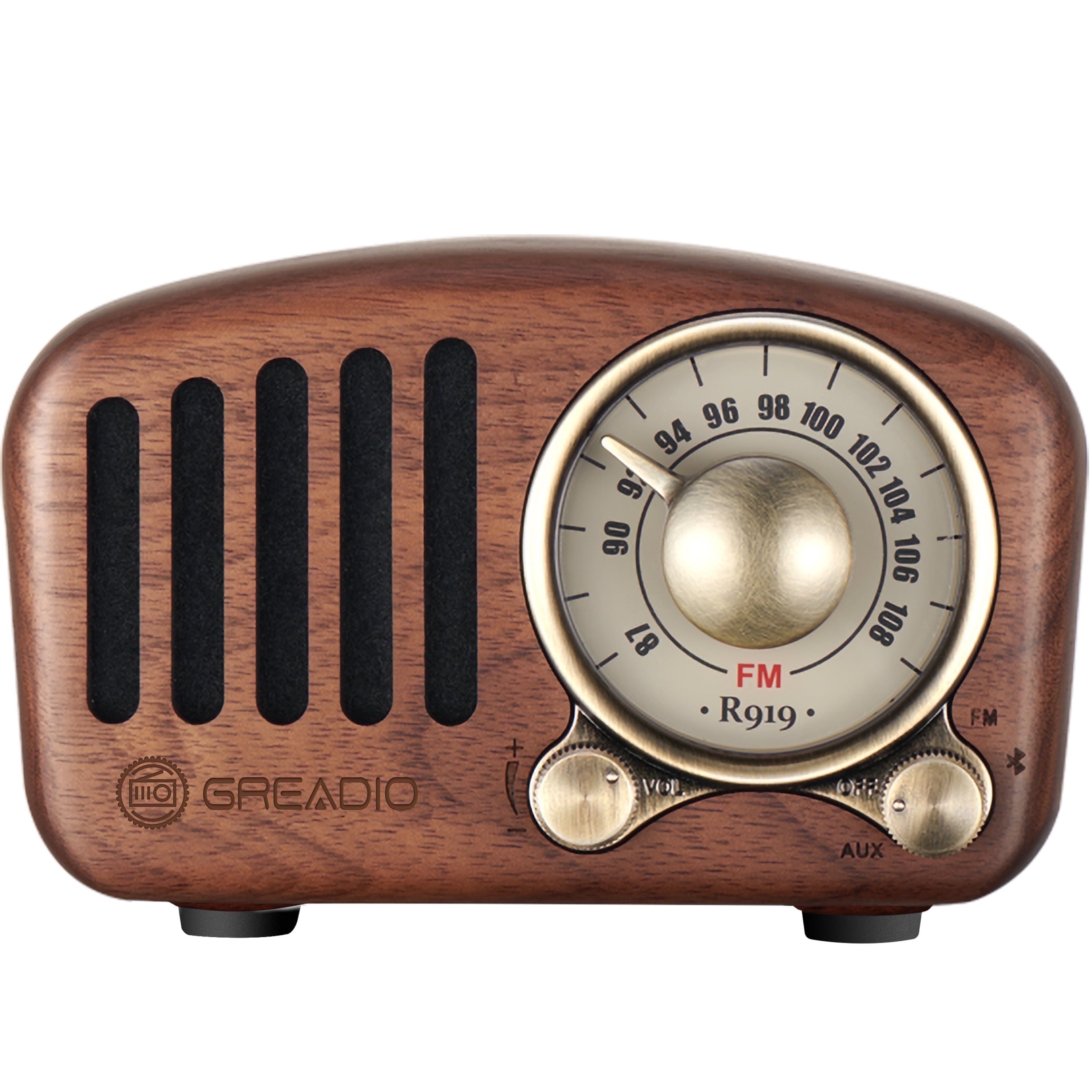 Greadio Portable Bluetooth Speaker, Retro Radio, Vintage Bluetooth Speaker R919 for Home, New