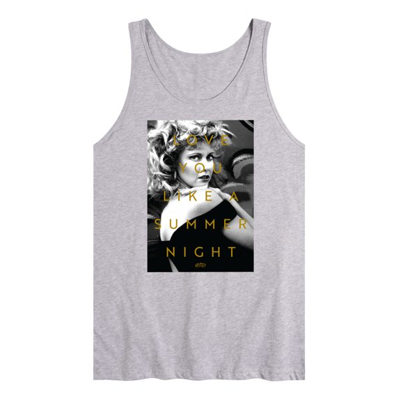 Grease - Black & White Photo Sandy - Love You Like Summer Nights - Men's Jersey Tank Top