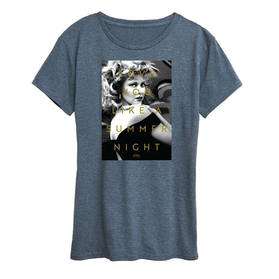 Grease - Black & White Photo Sandy - Love You Like Summer Nights - Women's Short Sleeve Graphic T-Shirt