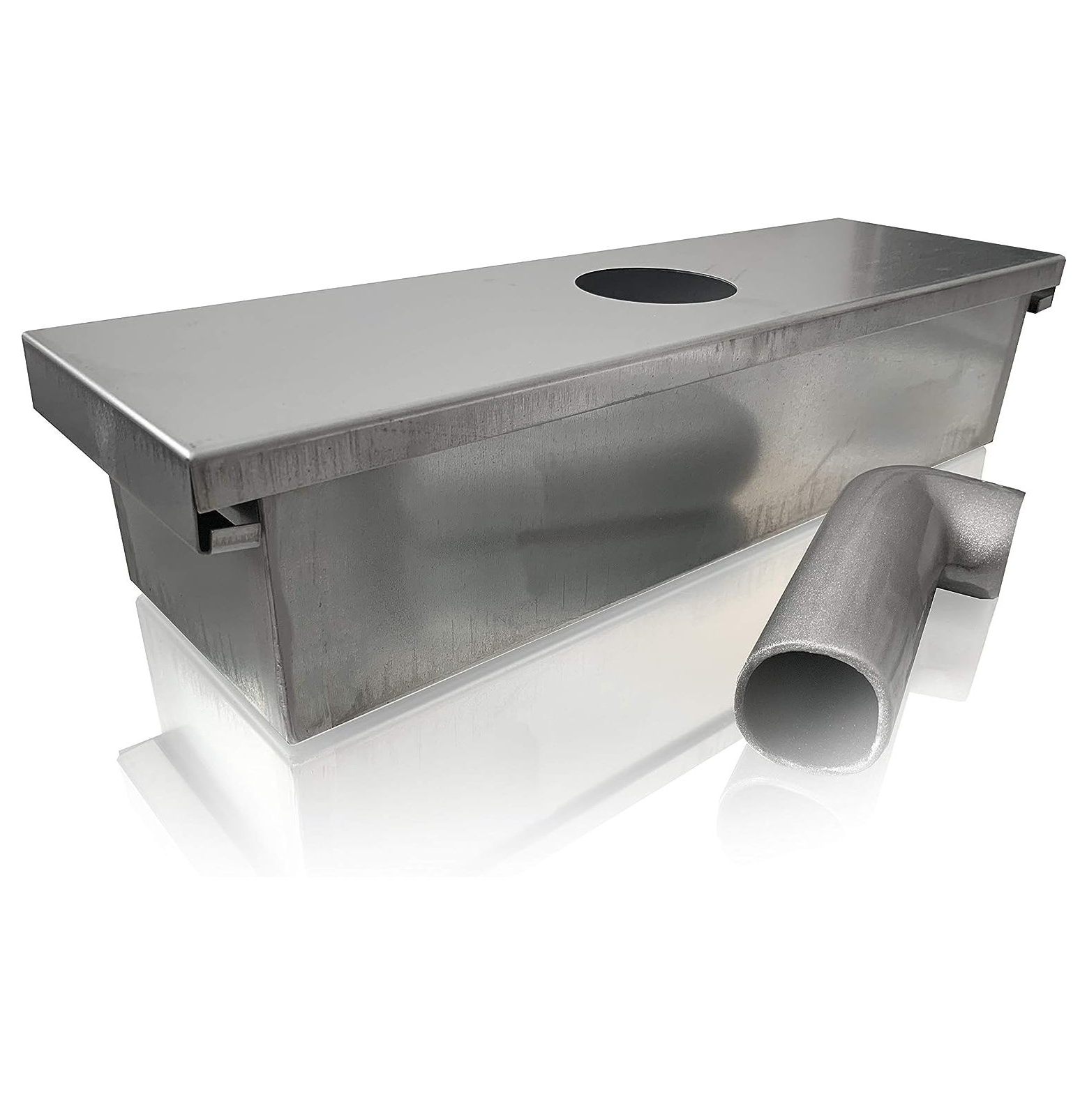 Grease Box for Restaurant Canopy Hood Exhaust Fan (Includes Down Spout