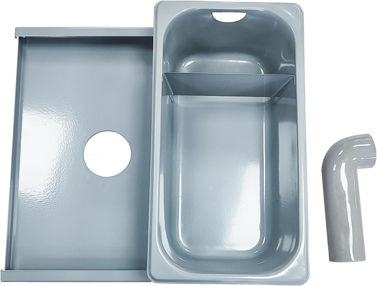 Stainless Steel Grease Box Canopy Hood Exhaust Fan, 3.74" Deep Drip Pan for Restaurants