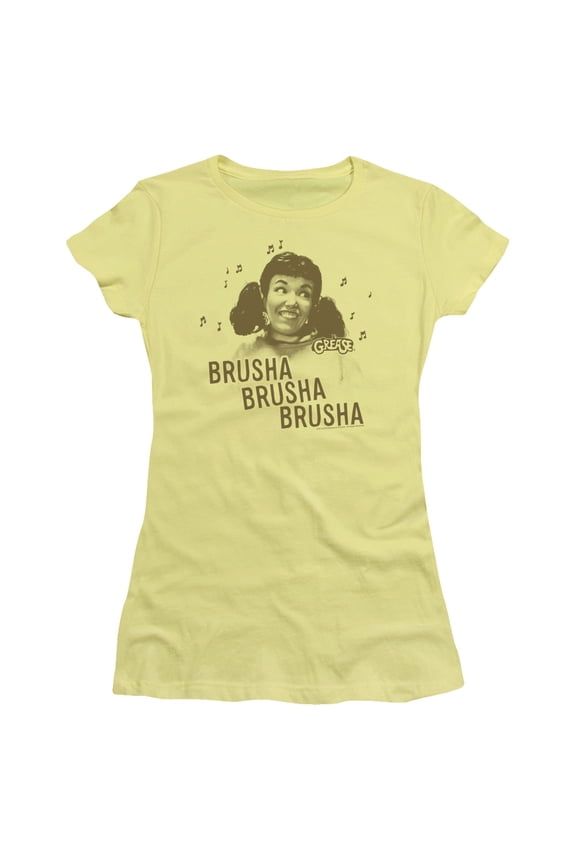 Grease Brusha Brusha Brusha Junior Women's T-Shirt Sheer Banana