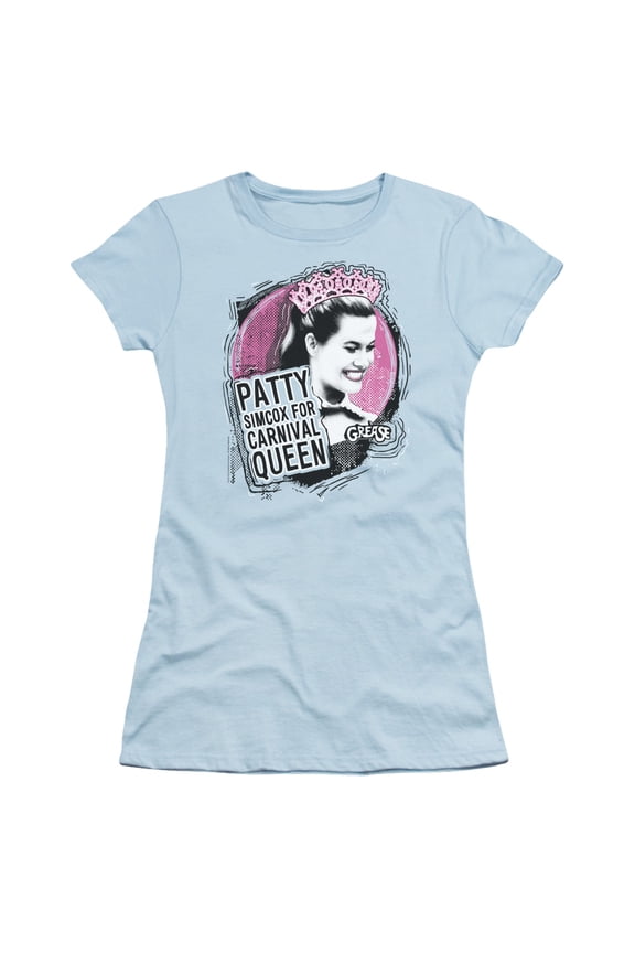 Grease Carnival Queen Junior Women's T-Shirt Sheer Light Blue