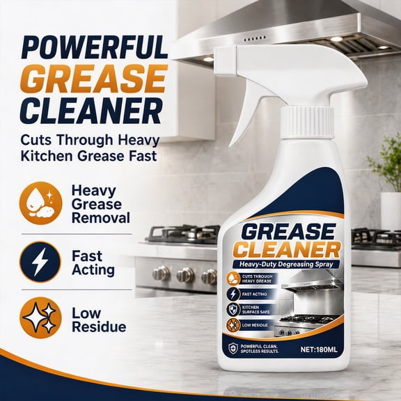 Grease Cleaner,Heavy Duty Kitchen Degreasing Spray, Cuts Through Heavy Grease Fast Acting, Suitable for Stove and Range Hood Cleaning