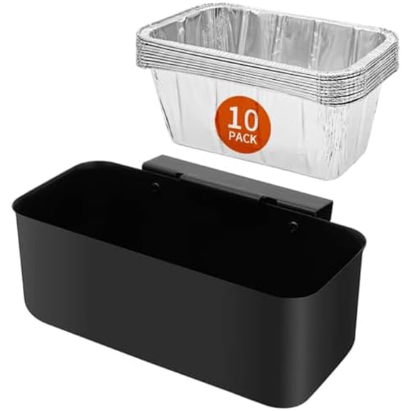 Grease Cup & Drip Tray Set - Universal Grease Catcher Compatible with 17/22/28/36" Blackstone Griddles - Includes 10 Foil Liners for Easy Grease Collection$$Garden & Patio