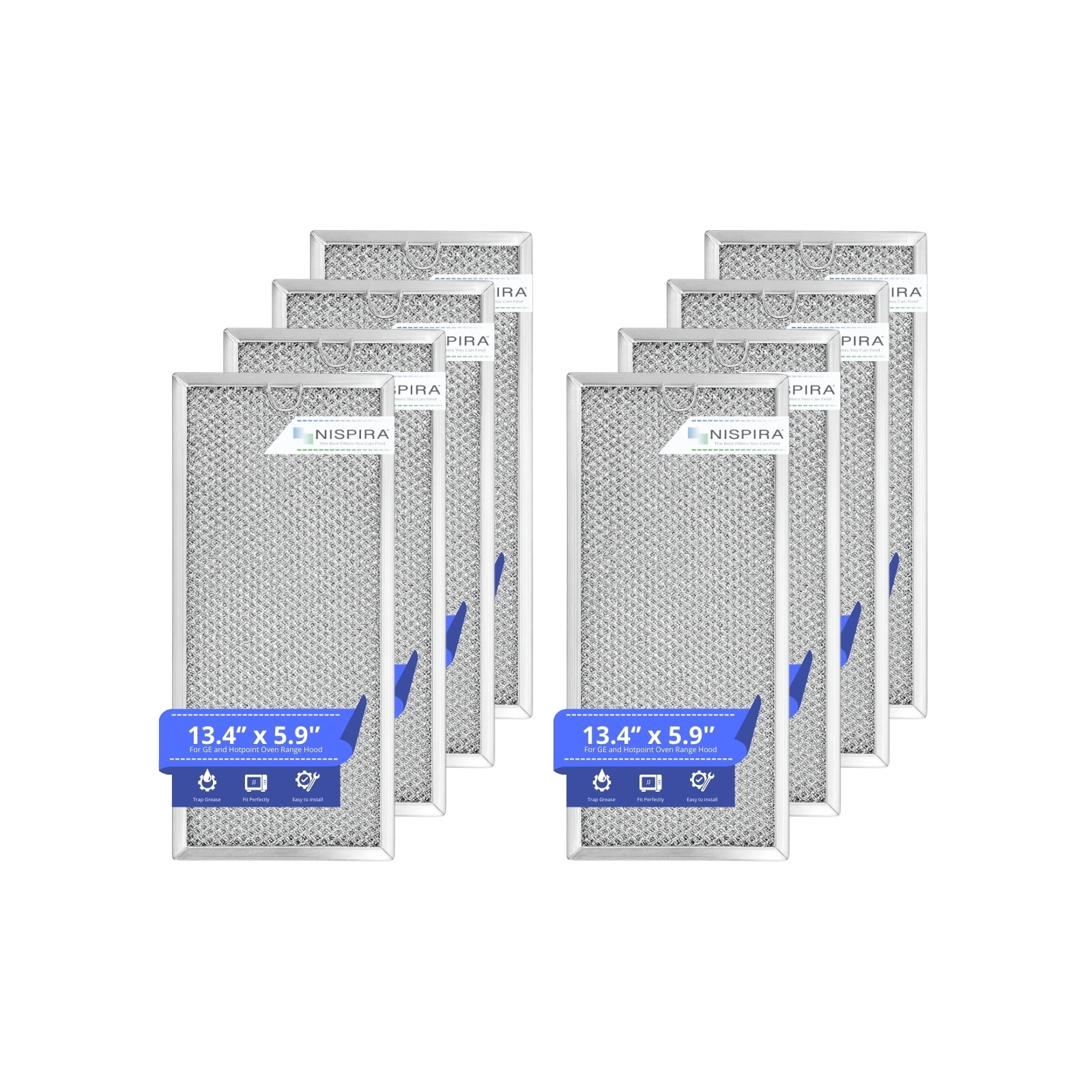 Grease Filter for GE Microwave Range Hood WB06X10596, 8 Filters