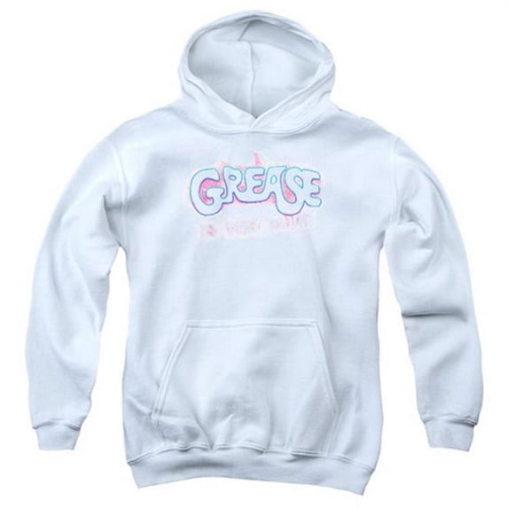 Grease-Grease Is The Word Youth Pull-Over Hoodie- White - XL