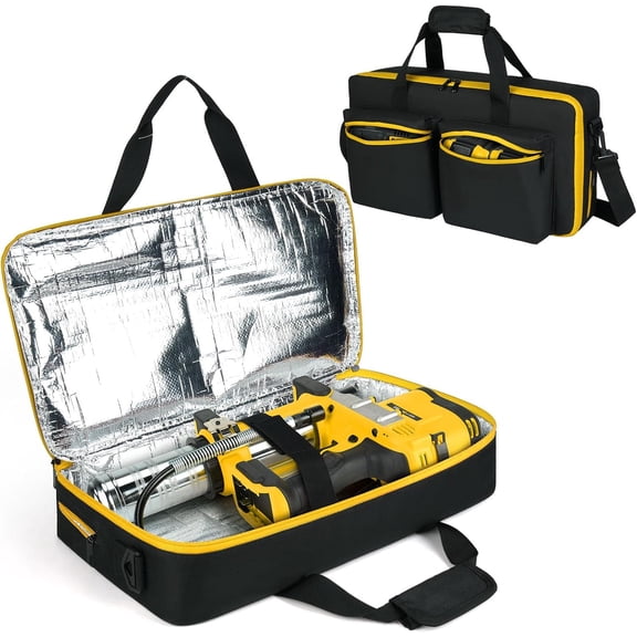 Grease Gun Case Compatible with Dewalt Grease Gun 20v DCGG571B/Milwaukee Grease Gun M18 2646-20/M12 2446-20, Carrying Case Compatible with Dewalt Grease Gun, Battery & Charger ​ , Bag Only