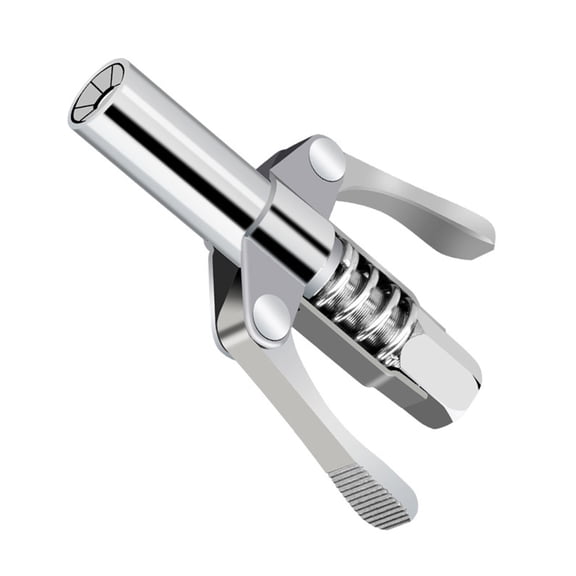 Grease Guns Coupler Quick Release Double Handles Grease Guns Tip with 6 Locking Plate High Pressure Grease Fitting