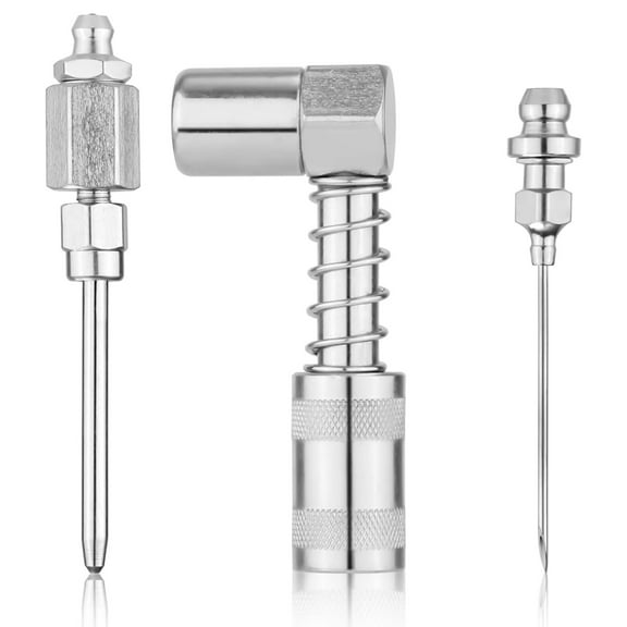 Grease Guns Needle Nozzle With Covers, 90 Degree Lubrication Tool Suitable for Hard to Reach Fittings Auto Repair Shops