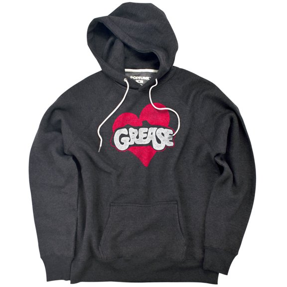 Grease Heart Unisex Adult Slim Fit Pull-Over Heather Hoodie, Charcoal, Small