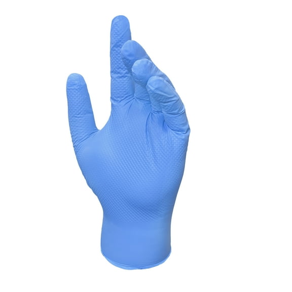 Grease Monkey 100 Count Traction Grip Nitrile Blue Glove Large