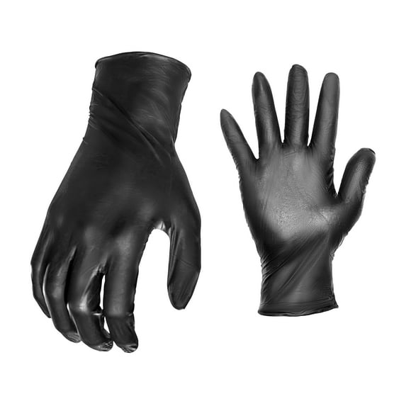Grease Monkey Disposable Nitrile Gloves, Black, Latex Free, Large, 20 Count