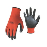 Grease Monkey Nitrile Coated Work Gloves, Red, Men's Large, 8 Pair