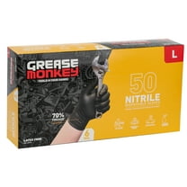 Grease Monkey Nitrile Disposable Gloves, Latex Free, Touchscreen, Black, Large, 50 Pack