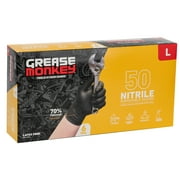 Grease Monkey Nitrile Disposable Gloves, Latex Free, Touchscreen, Black, Large, 50 Pack