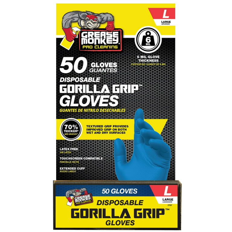 Grease Monkey Heavy Duty Disposable Nitrile Gloves, 50 Count