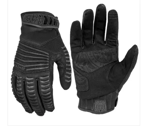 Grease Monkey Pro Crew Chief Gloves Touchscreen Tech 2 Pair Black Size: Large