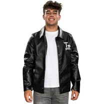 Grease Movie Black T-Birds Men's Black Leather Jacket 50s Halloween Costume Cosplay