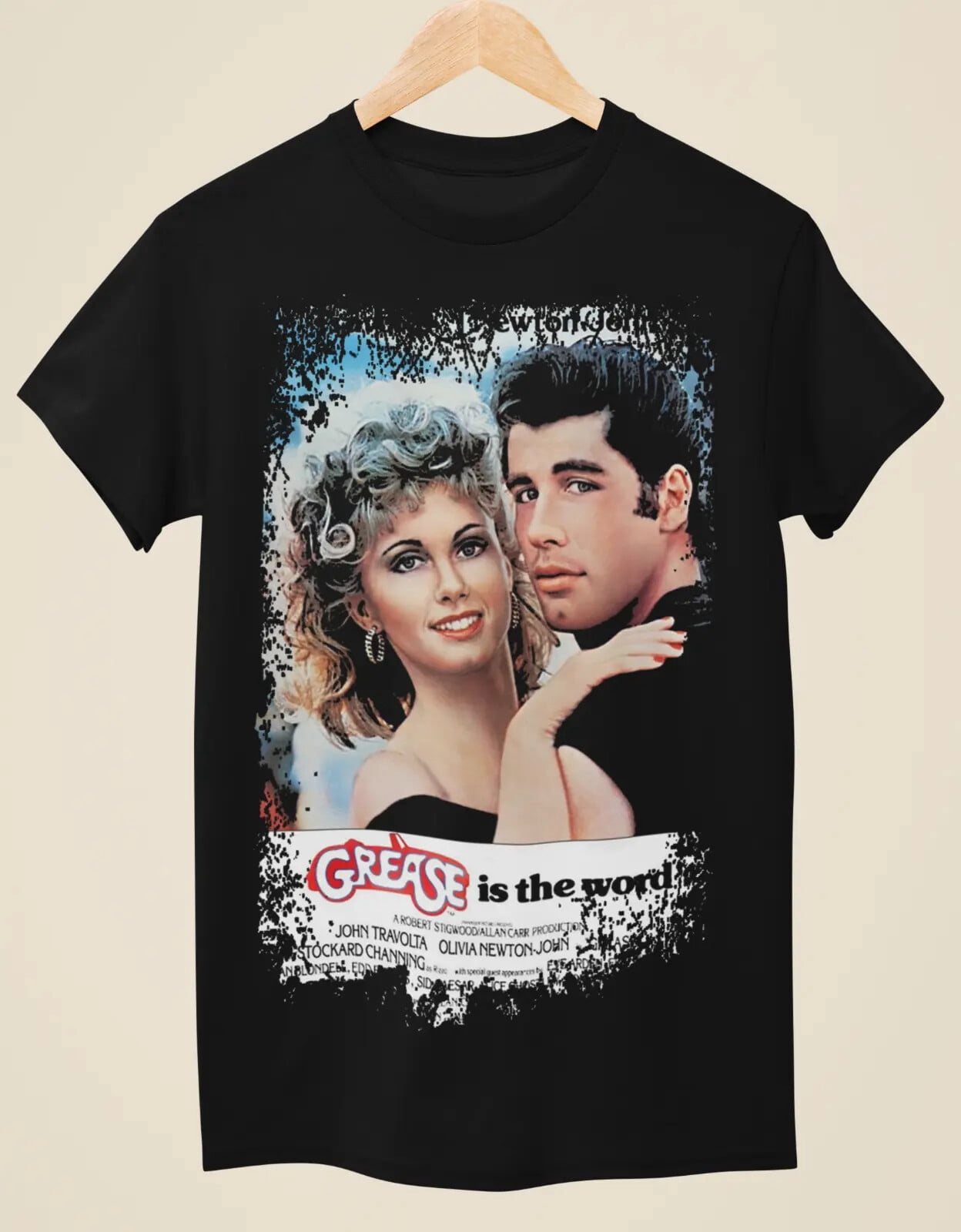 T-Shirt Unisex Inspiré De L'affiche Du Film Grease - Blanc, Personnalisable - Neuf Avec étiquettes