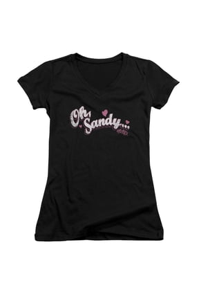 Grease Oh Sandy Junior Women's V-Neck T-Shirt Black
