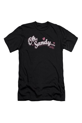 Grease Oh Sandy Premium Adult Slim Fit 30/1 T-Shirt Black