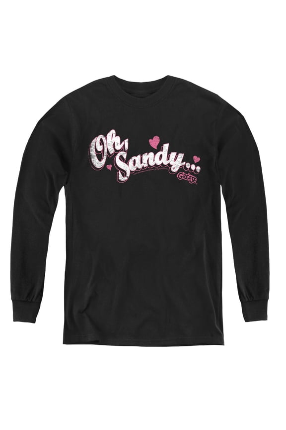 Grease Oh Sandy Youth Long Sleeve T-Shirt Tee Black