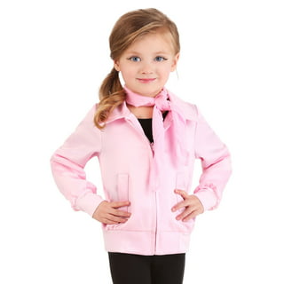 Girls Kids 50s 1950s Grease Pink Ladies Lady Jacket Costume Embroidery  Child Top