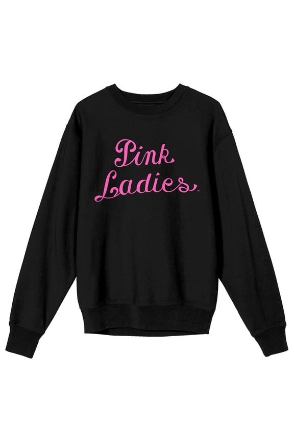 Grease Pink Ladies Logo Adult Crew Neck Long Sleeve Sweatshirt -XL