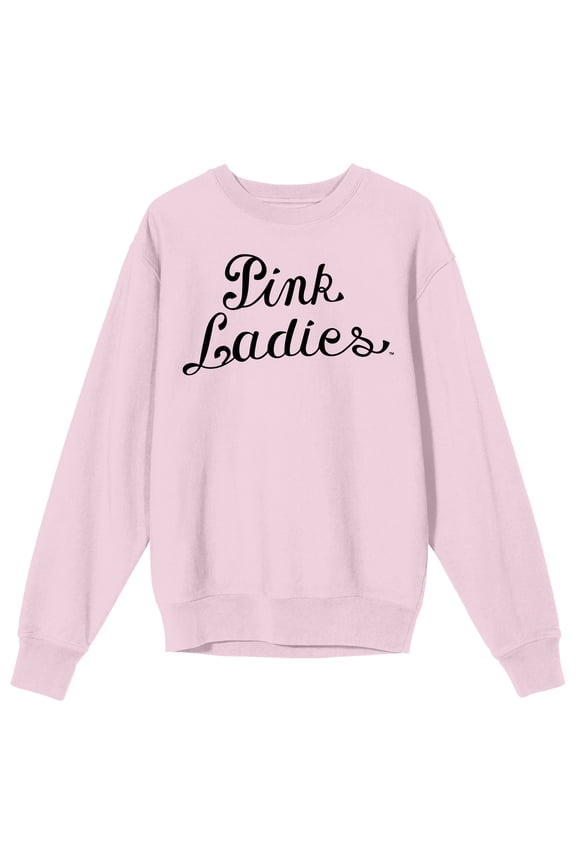 Grease Pink Ladies Logo Women's Pink Crew Neck Graphic Sweatshirt-XL