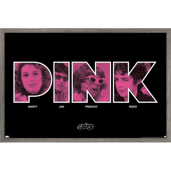 Grease - Pink Wall Poster, 14.725" x 22.375", Framed