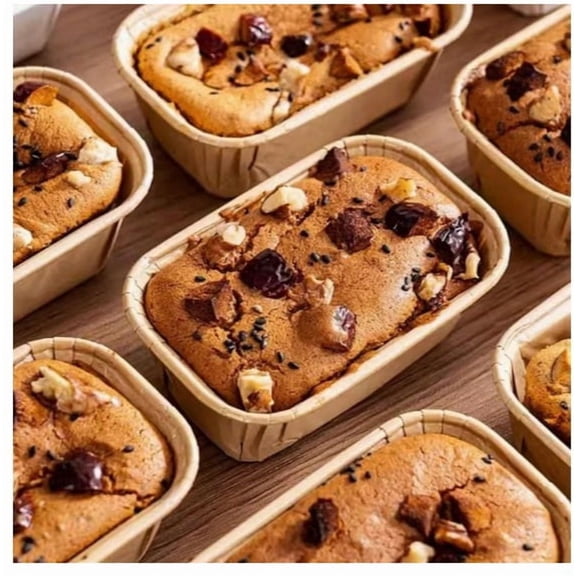 Grease-Proof Rectangular Mini Baking Cups - Stackable & Leak-Proof for Bread, Cupcakes, and Desserts