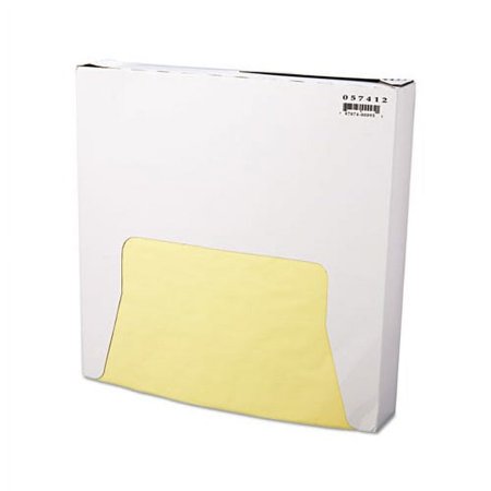 Grease-Resistant Paper Wraps and Liners 12 x 12, Yellow, 1000/Box, 5 Boxes/Carton