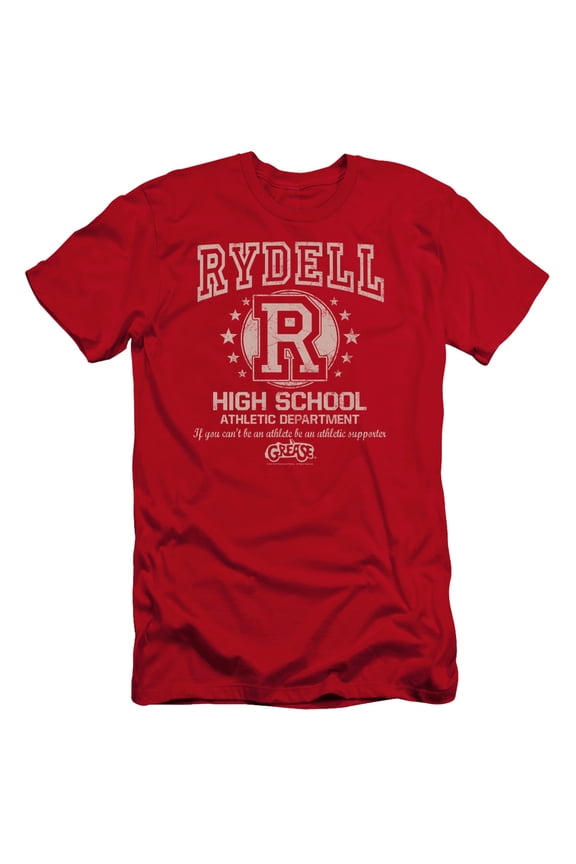 Grease Rydell High Premium Adult Slim Fit 30/1 T-Shirt Red