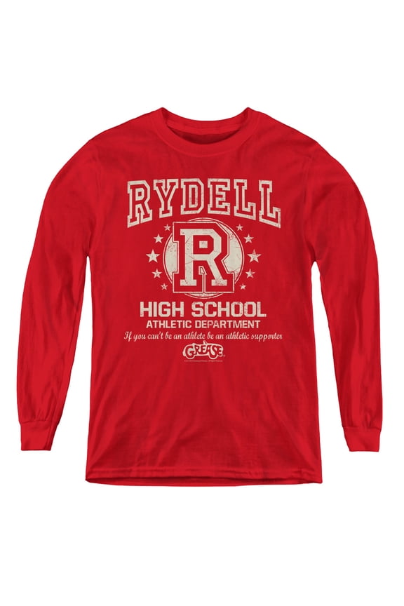 Grease Rydell High Youth Long Sleeve T-Shirt Tee Red
