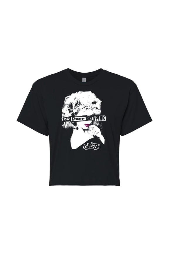 - Sandy Olsson - Too Pure to be Pink - Juniors Cropped Cotton Blend T-Shirt