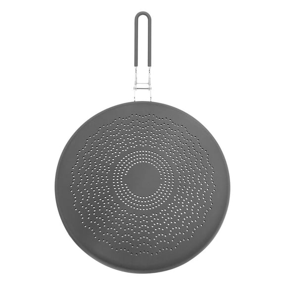 Grease Splatter Guard with Folding Handle,for Cooking,13 Inch,Gray