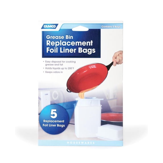 Camco Foil Grease Storage Container, Replacement Bags, 5 Pack