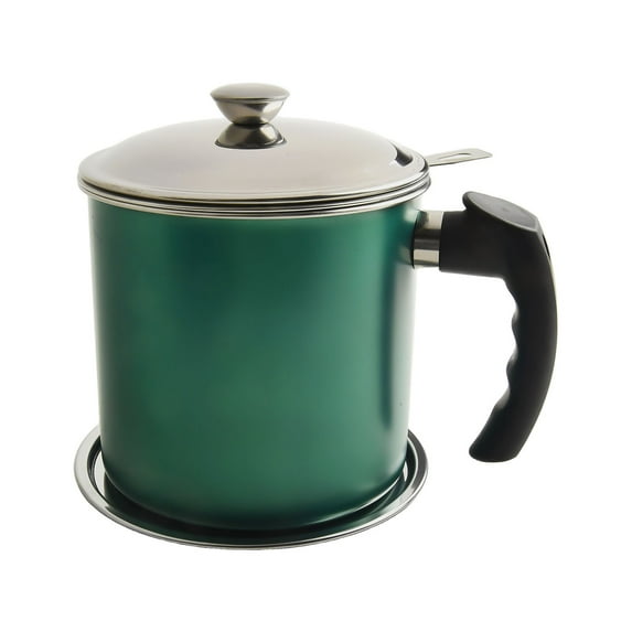 Grease Strainer Container,1.3L Stainless Steel Oil Pot With Lid And Filter