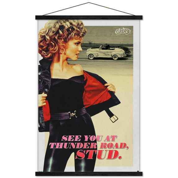 Grease - Stud Wall Poster with Wooden Magnetic Frame, 22.375" x 34"
