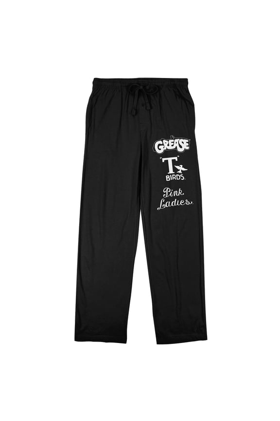 Grease T-Birds Logo Men's Black Sleep Pajama Pants-Large