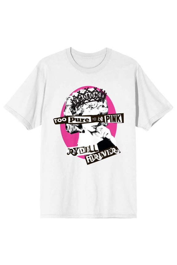 Grease Too Pure To Be Pink Crew Neck Short Sleeve Women's White T-shirt-Medium